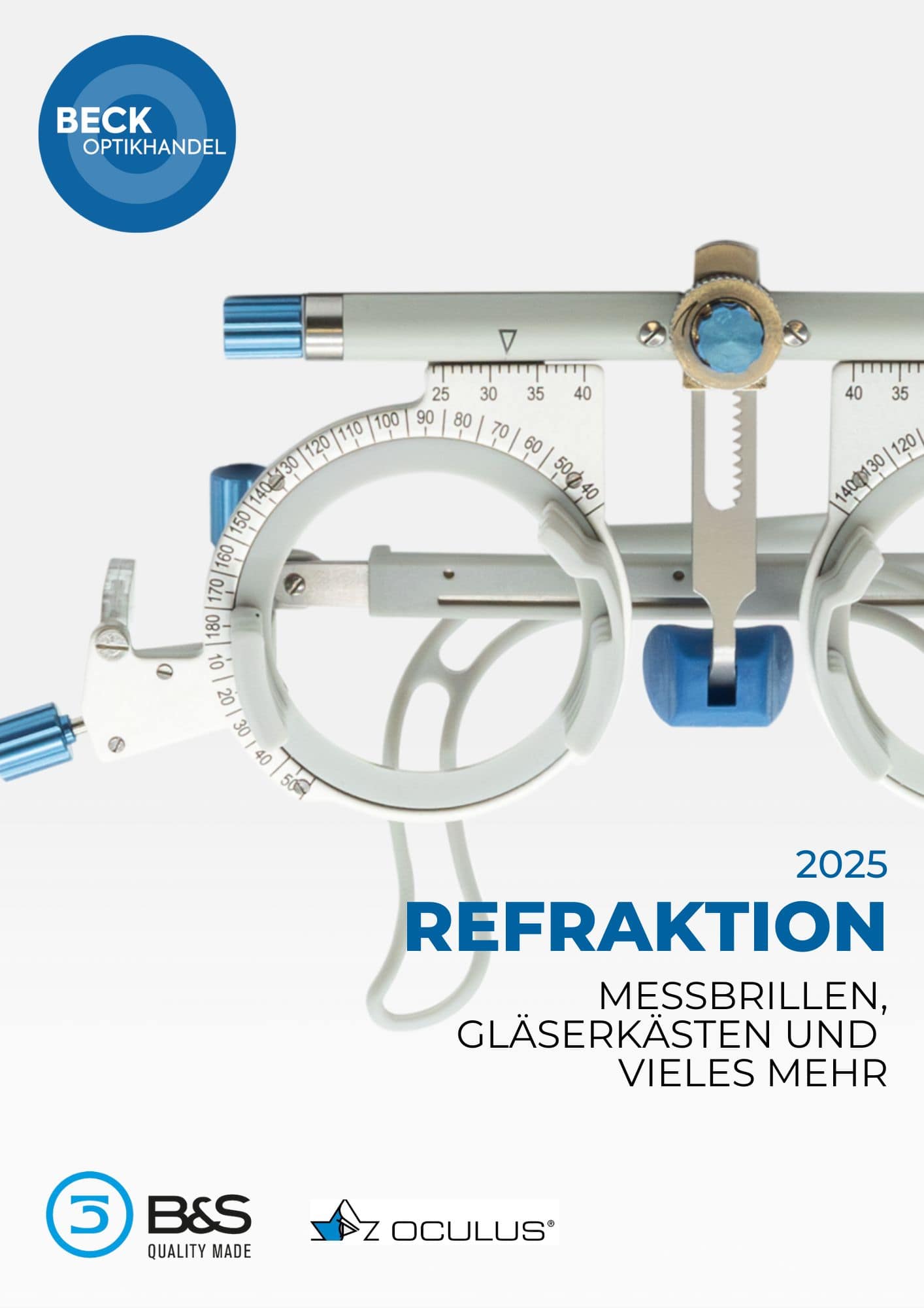 Cover Refraktion Broschüre Cover Refraktions-Broschüre. Die Broschüre für Messbrillen und Zubehör für Ihre Refraktion.